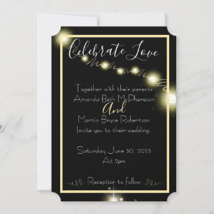 Invitation Célébrez l'amour Simple mariage scintillant
