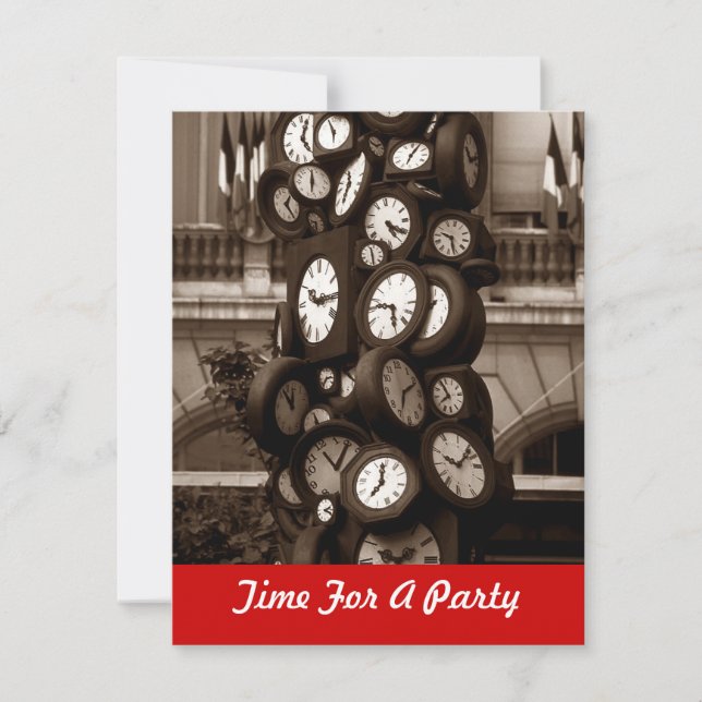 Invitation Célébrez le temps d'horloge d'horloges pour une (Devant)