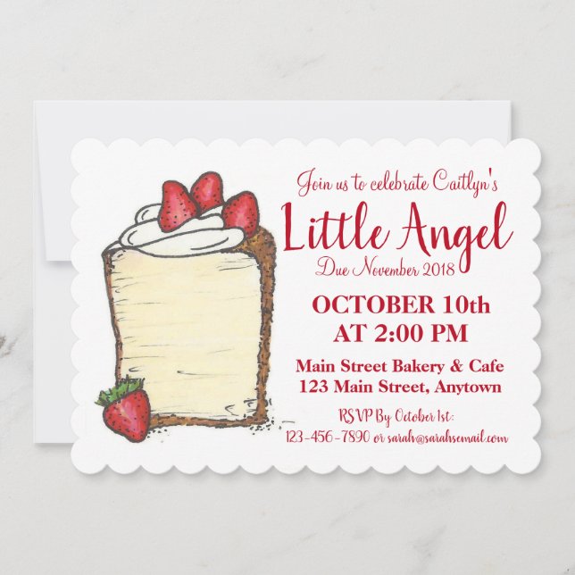Invitation Célébrez Little Angel Food Cake New Baby Shower (Devant)