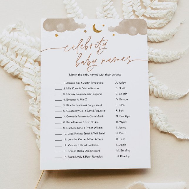 Invitation Celebrity Baby Name Twinkle Star Baby shower Jeu (Créateur téléchargé)