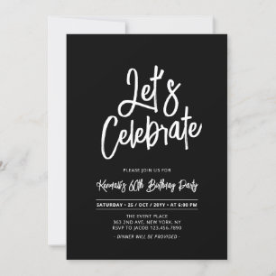 Invitation Célébrons Chic Script Soixantième Anniversaire
