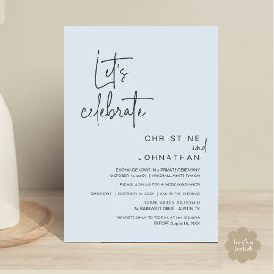 Invitation Célébrons, dîner de fête de mariage en fuite