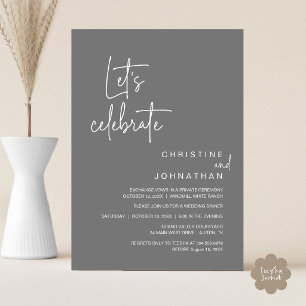Invitation Célébrons, dîner de fête de mariage en fuite