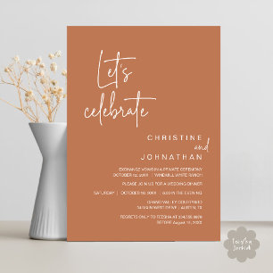 Invitation Célébrons, dîner de fête de mariage en fuite