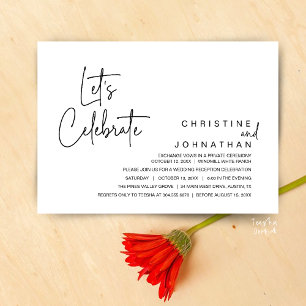 Invitation Célébrons, dîner de mariage intime
