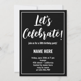 INVITATION CÉLÉBRONS FÊTE D'ANNIVERSAIRE SUR MESURE