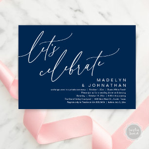Invitation Célébrons, Fête de Mariage Romantique et Intime