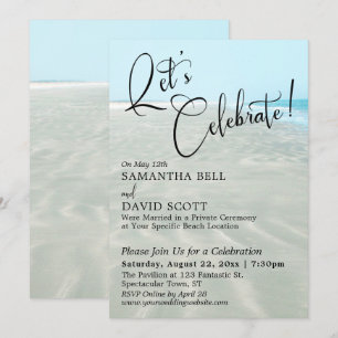 Invitation Célébrons la réception de l'eau aqua sur le sable 