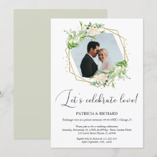 Invitation Célébrons l'amour Mariage Réception après évasion