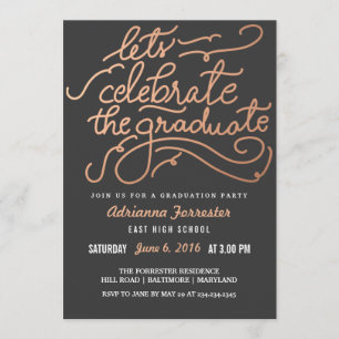 Invitation Célébrons Le Chevron De L'Or Rose Diplômé
