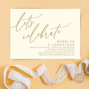 Invitation Célébrons, Mariage Romantique et Fête d'Élopement