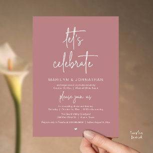 Invitation Célébrons, Réception de Mariage Moderne Minimalist