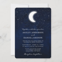 Invitation Céleste Lune et étoiles Mariage