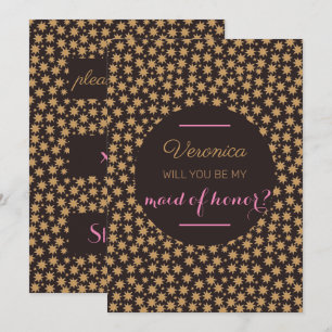 Invitation Céleste Serez-Vous Ma Fille D'Honneur Rose Moody
