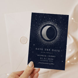 Invitation Celestial Midnight Blue Stars Photo Enregistrer La