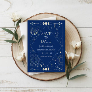 Invitation Celestial moon stars constellations Save the Date
