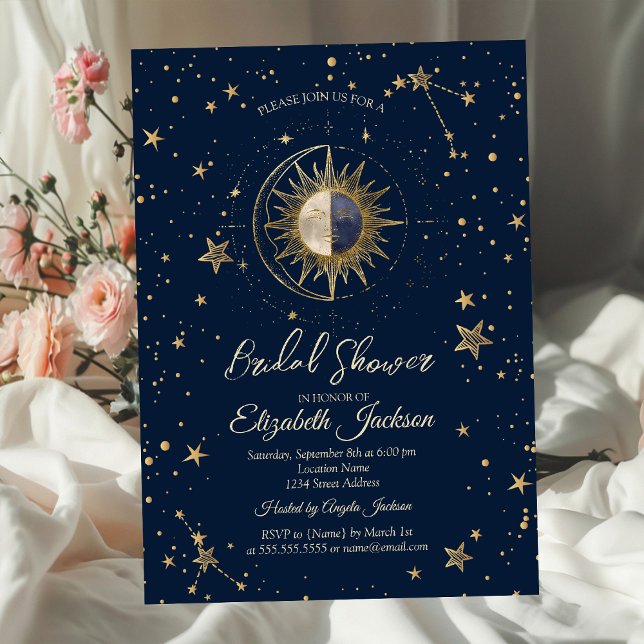 Invitation Celestial Sun Stars Galaxy Bridal Shower  (Créateur téléchargé)