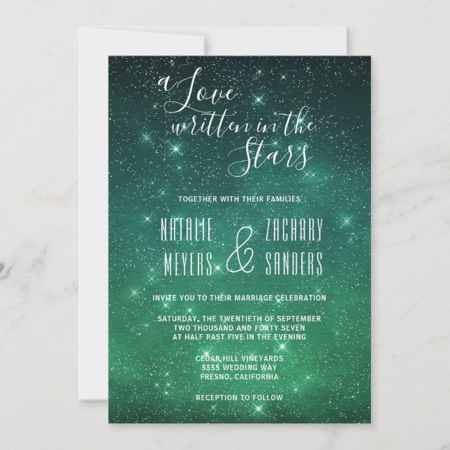 Invitation Celestial Un amour écrit dans les étoiles Mariage (Devant)