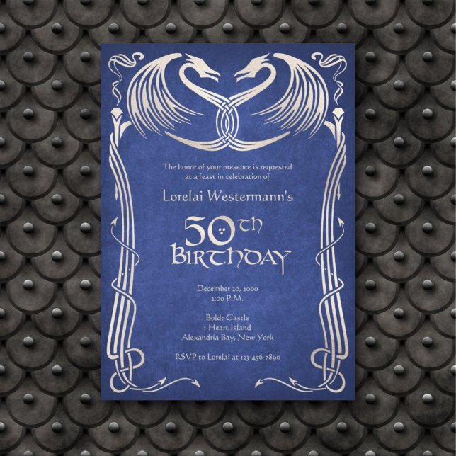 Invitation Celtic Viking Dragon 50e anniversaire (Créateur téléchargé)