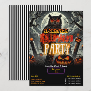 Invitation Cemetery Night Owl Éffrayant Szn Glow Halloween Pa