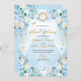 Invitation Cendrillon bleu clair Princesse Robe douce 16