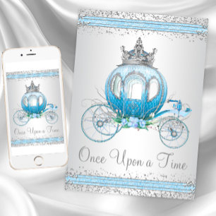 Invitation Cendrillon Bleue princesse fête d'anniversaire