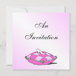 Invitation Cendrillon Coussin rose  Fête des mariées