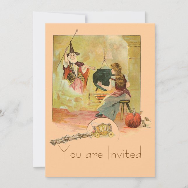 Invitation Cendrillon Et Sa Fée Dieu Mère (Devant)