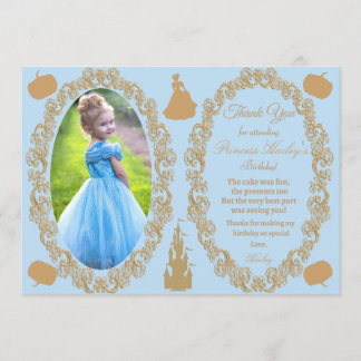 Invitation Cendrillon fête d'anniversaire Merci photo