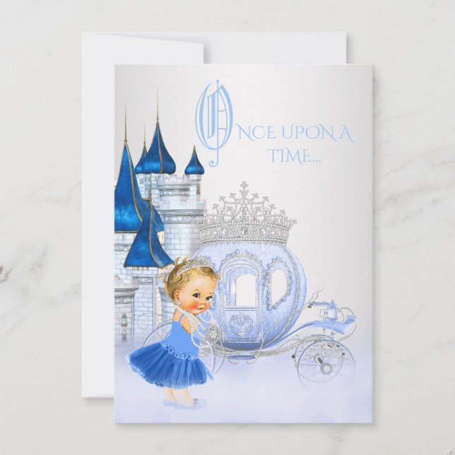 Invitation Cendrillon Il était une fois Princesse Anniversair (Devant)
