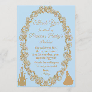 Invitation Cendrillon Merci d'anniversaire