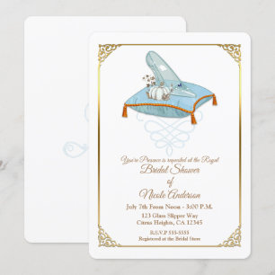 Invitation Cendrillon Pantoufle de Verre Élégante Fête de Mar