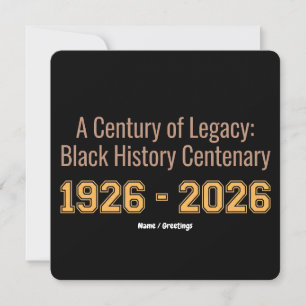 Invitation Centenaire de l'Histoire des Noirs 1926-2026 Hérit