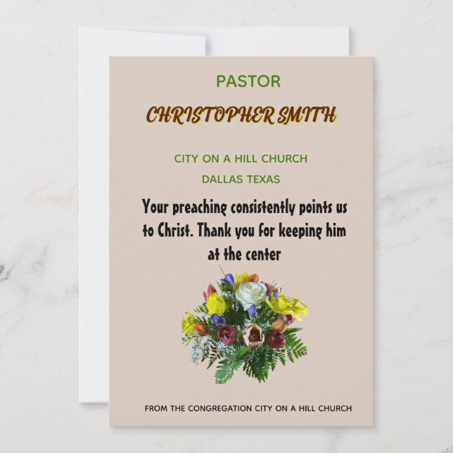 Invitation Centered in Christ Clergy Appreciation Note (Devant)