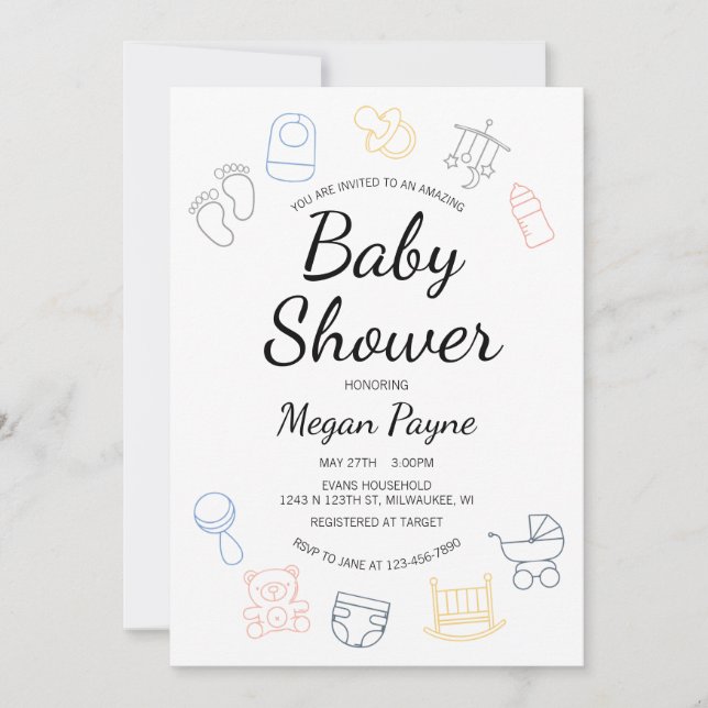 Invitation Central de bébé (Devant)