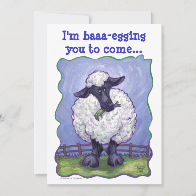 Invitation Centre de partie de moutons (Devant)