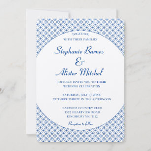 Invitation Cercle Élégant Motif Sans Couture Géométrique Élég