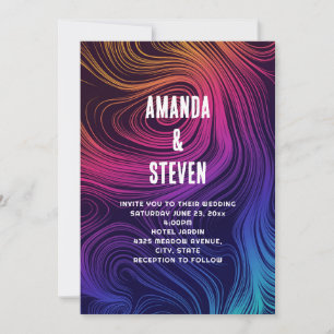 Invitation Cercle et motif en spirale de mariage avec une amb