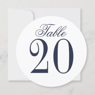 Invitation Cercle Mariage bleu marine Numéro de tableau
