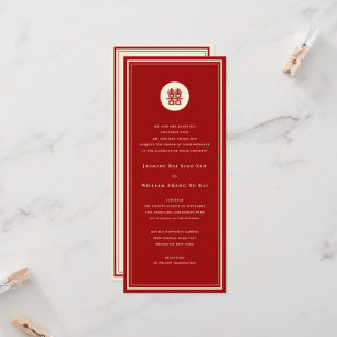 Invitation Cercle rouge double bonheur Mariage chinois modern