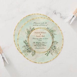 Invitation Cercle vert et or