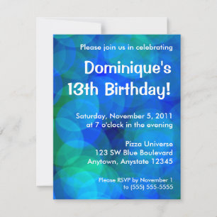 Invitation Cercles Abstraits bleus et verts