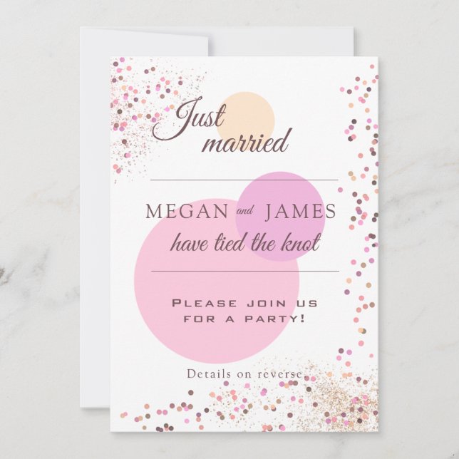 Invitation Cercles Confetti Roses (Devant)