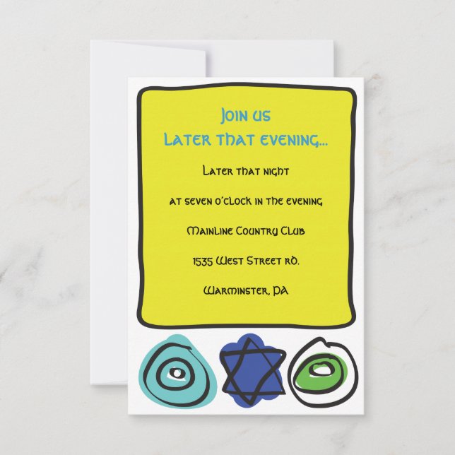 Invitation CERCLES et CARRÉ Barre Bat mitzvah (Devant)