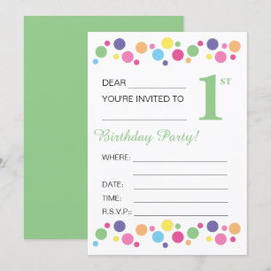 Invitation Cercles illusima, dos vert, 1er anniversaire