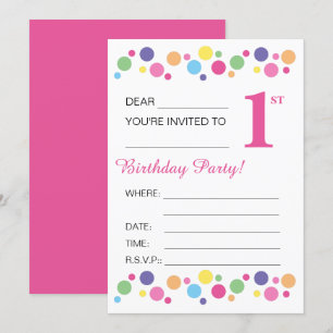 Invitation Cercles illusima, Retour rose, 1er anniversaire