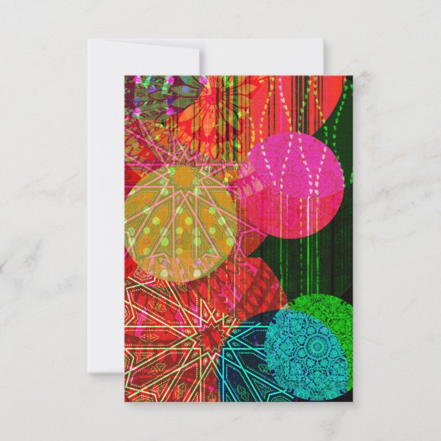 Invitation Cercles Motif éclatants Art Abstrait Anniversaire  (Devant)