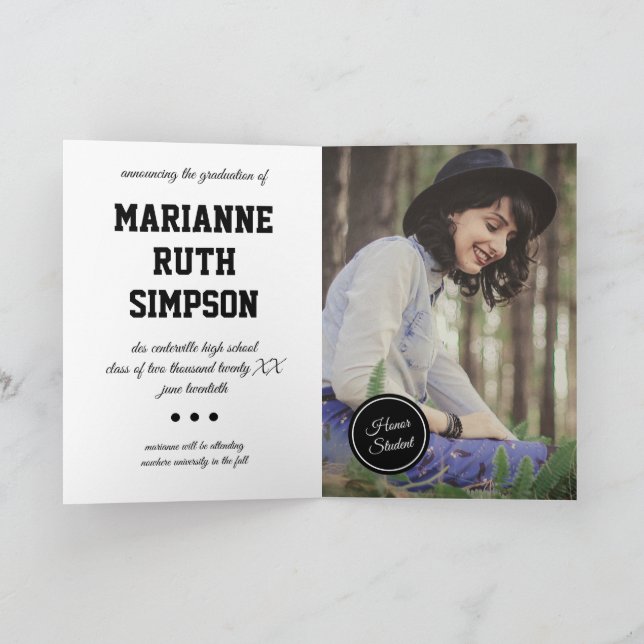 Invitation Cercles noirs - Diplôme photo (Intérieur)