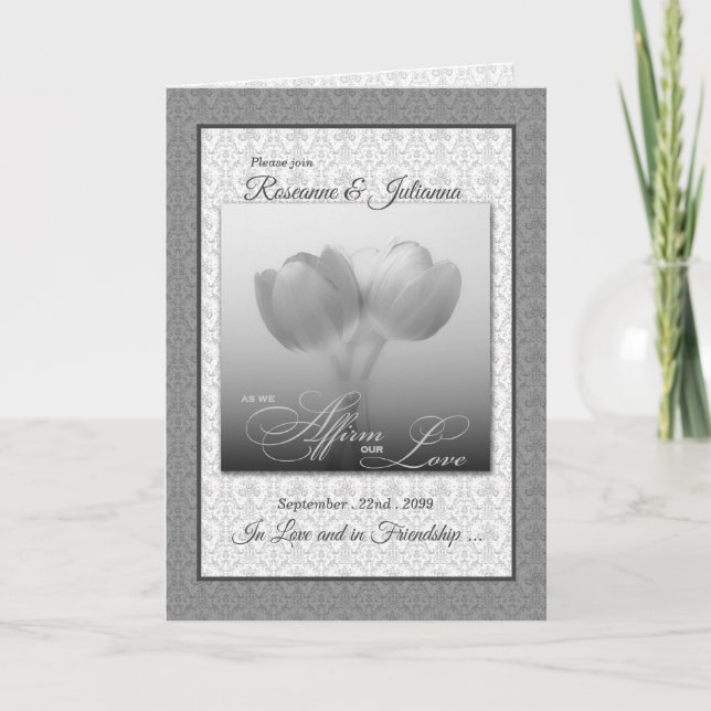 Invitation Cérémonie civile Gay et Mariage lesbien Silver (Devant)