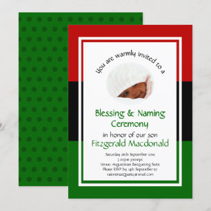 Invitation CÉRÉMONIE DE BÉNÉDICTION DU NOM   Pan African   Ph